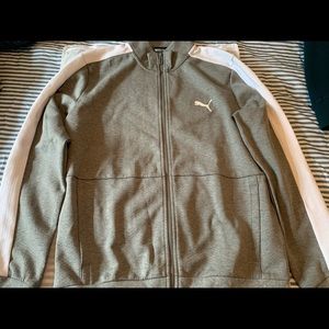 Men’s grey Puma zippered sweatshirt size medium medium